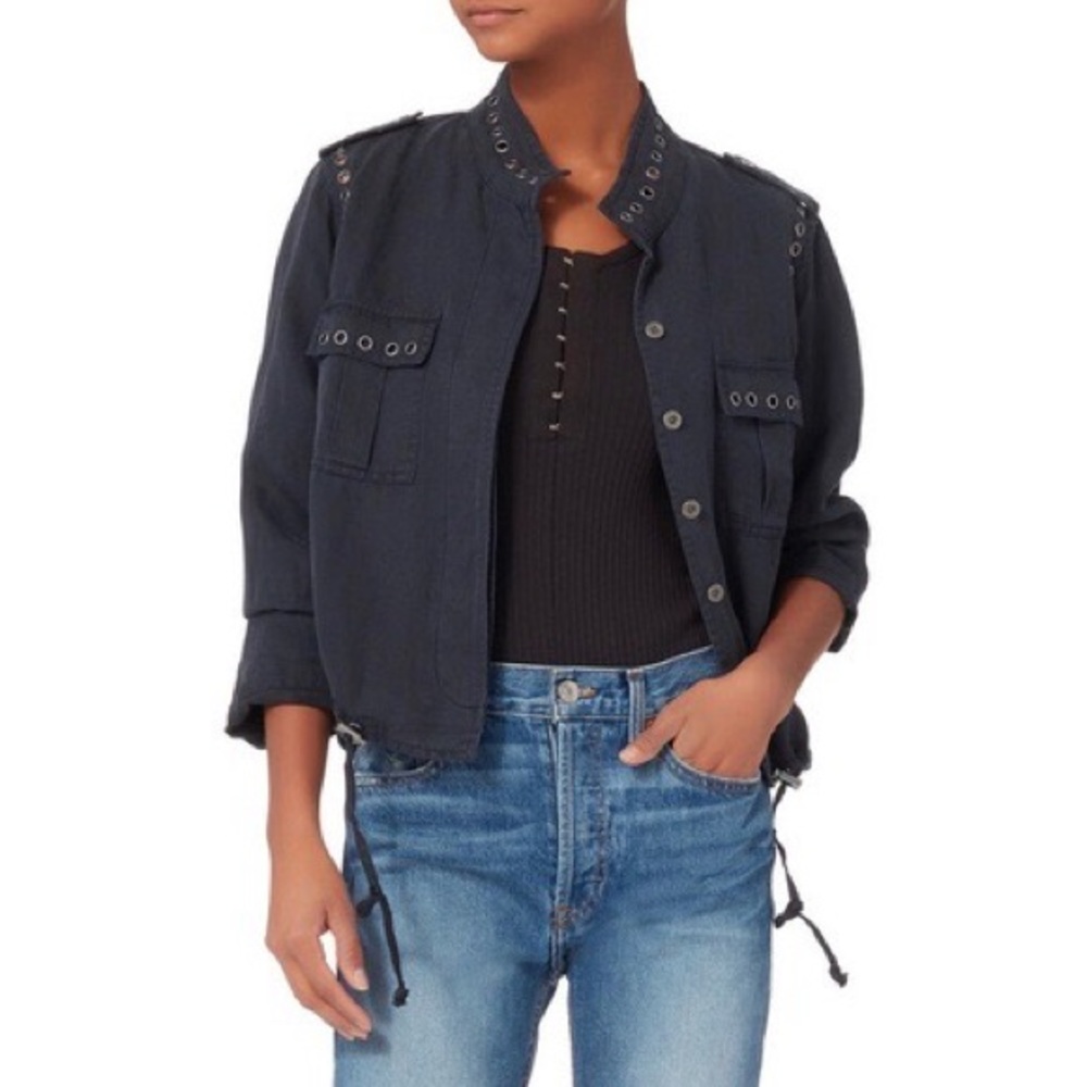Rails navy Collins jacket with stud details size medium